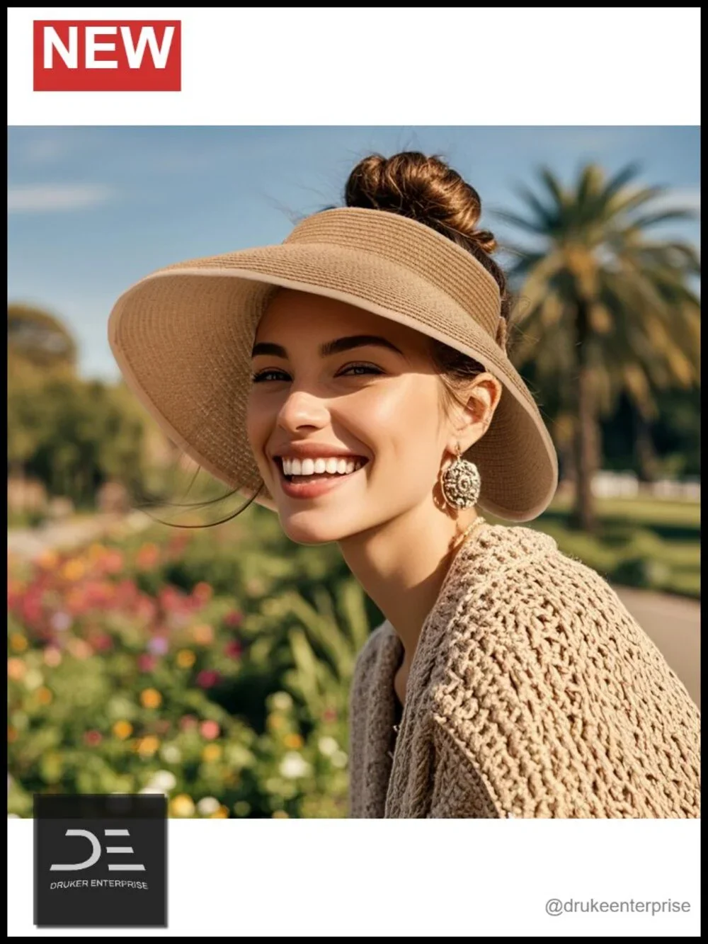 Handcrafted Paper Straw Bucket Hat with UPF 50+ Sun Protection